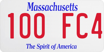 MA license plate 100FC4