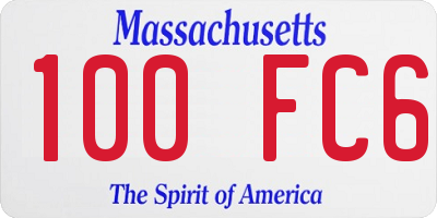 MA license plate 100FC6