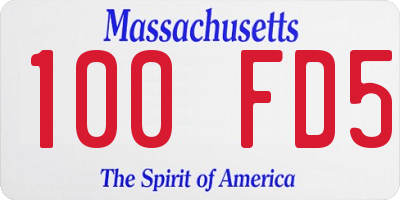 MA license plate 100FD5