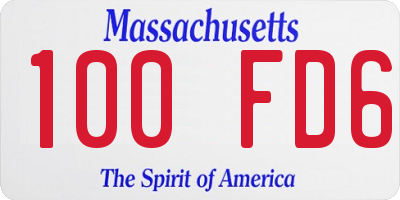 MA license plate 100FD6