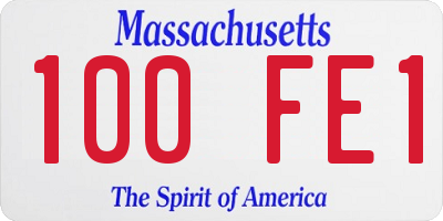 MA license plate 100FE1