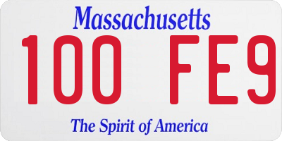 MA license plate 100FE9