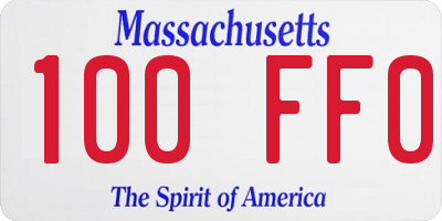 MA license plate 100FF0