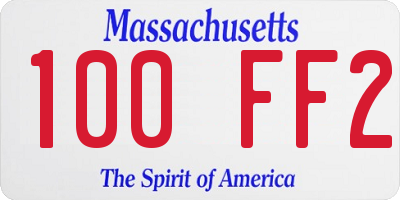 MA license plate 100FF2