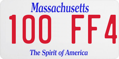 MA license plate 100FF4