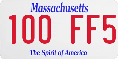 MA license plate 100FF5