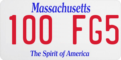 MA license plate 100FG5