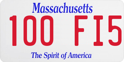 MA license plate 100FI5