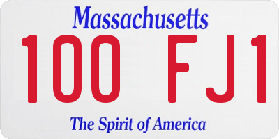 MA license plate 100FJ1