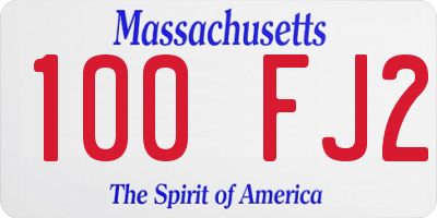 MA license plate 100FJ2