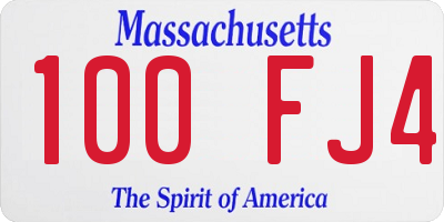 MA license plate 100FJ4