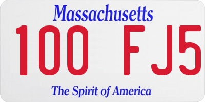 MA license plate 100FJ5