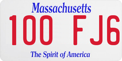 MA license plate 100FJ6