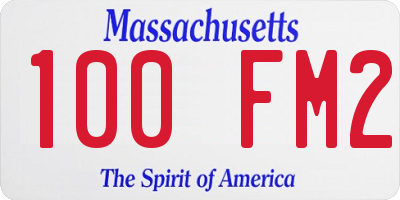 MA license plate 100FM2