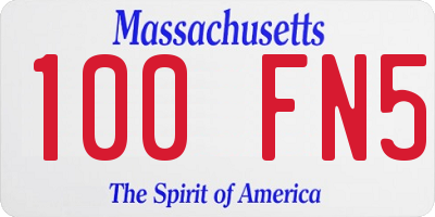 MA license plate 100FN5