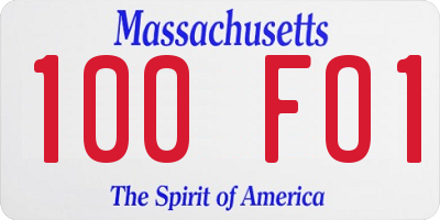 MA license plate 100FO1