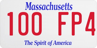 MA license plate 100FP4