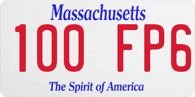 MA license plate 100FP6