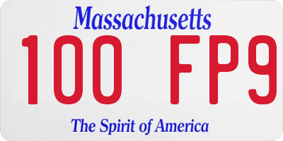 MA license plate 100FP9