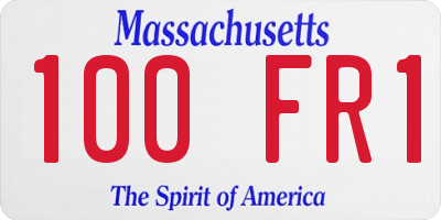 MA license plate 100FR1