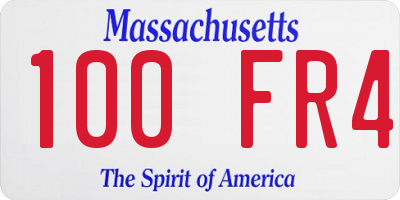 MA license plate 100FR4