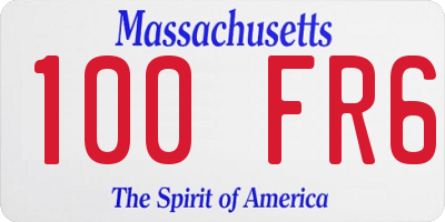 MA license plate 100FR6