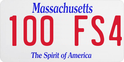 MA license plate 100FS4