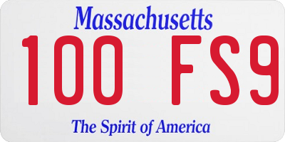 MA license plate 100FS9