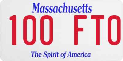 MA license plate 100FT0