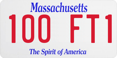 MA license plate 100FT1