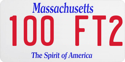 MA license plate 100FT2