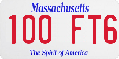 MA license plate 100FT6