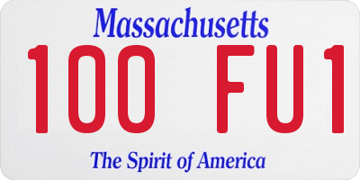 MA license plate 100FU1