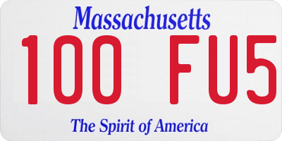 MA license plate 100FU5