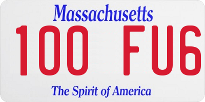 MA license plate 100FU6