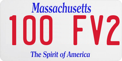 MA license plate 100FV2