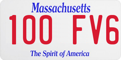 MA license plate 100FV6