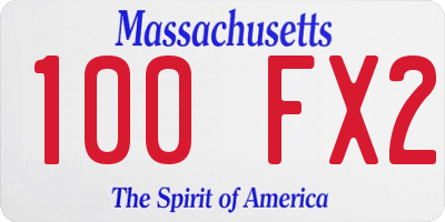 MA license plate 100FX2