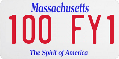 MA license plate 100FY1