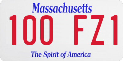 MA license plate 100FZ1
