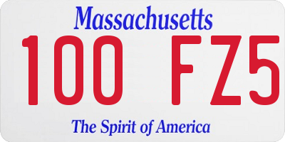 MA license plate 100FZ5