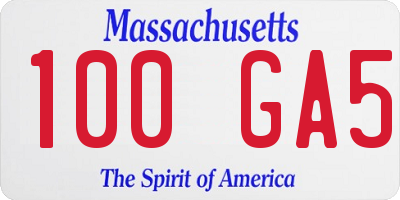 MA license plate 100GA5