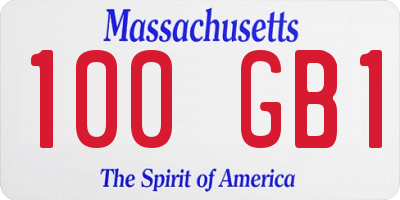 MA license plate 100GB1