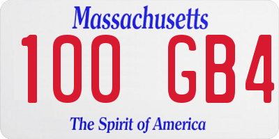 MA license plate 100GB4