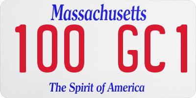 MA license plate 100GC1