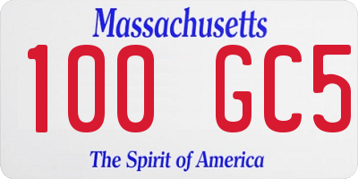 MA license plate 100GC5