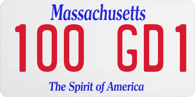 MA license plate 100GD1