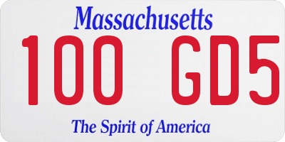 MA license plate 100GD5