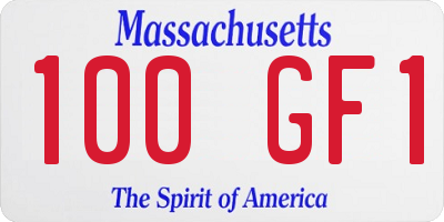 MA license plate 100GF1