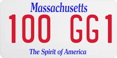 MA license plate 100GG1